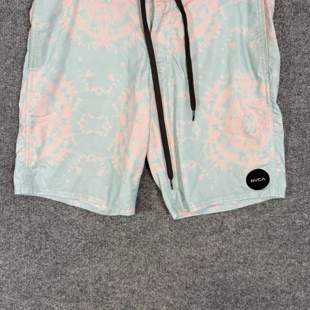 RVCA‎ Swim Shorts Mens 31 Blue Tie Dye Stretch Performance Drawstring Nature